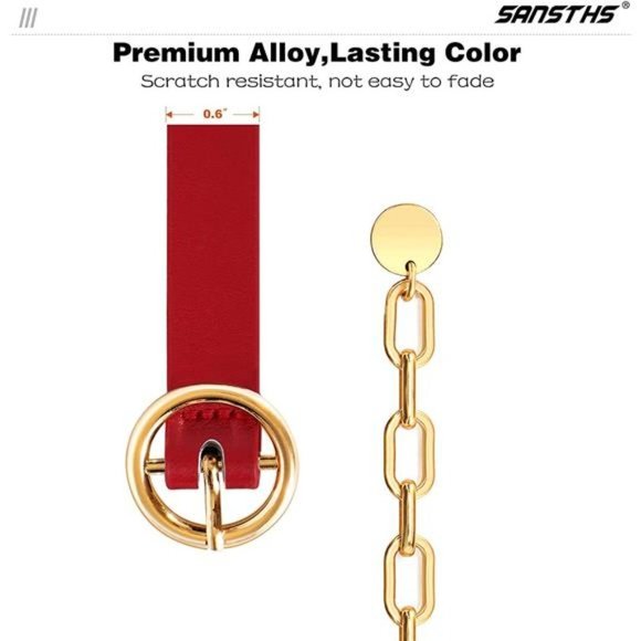 WOMEN Chain Belt F-red - Picture 2 of 6